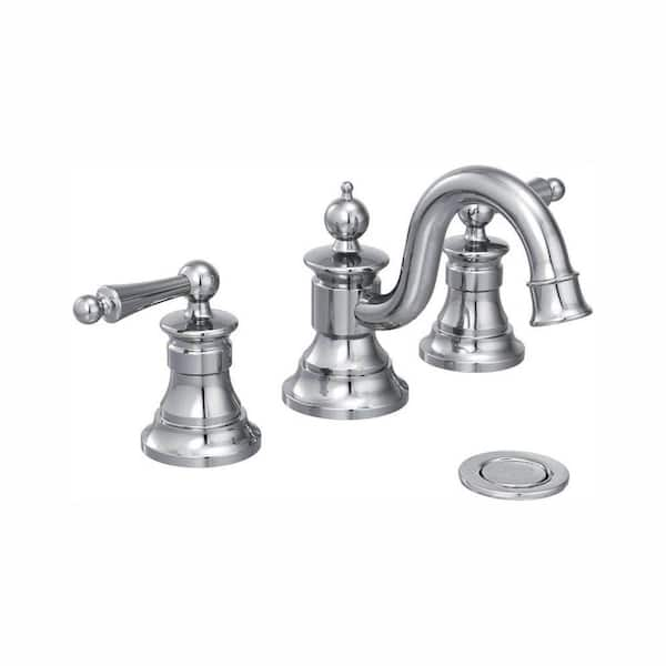 MOEN Waterhill 8 in. Widespread 2-Handle High-Arc Bathroom Faucet Trim Kit in Chrome (Valve Not Included)