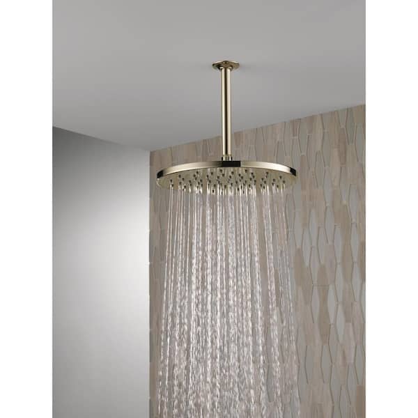 1-Spray Patterns 1.75 GPM 11.75 in. Wall Mount Fixed Shower Head in Lumicoat Polished Nickel