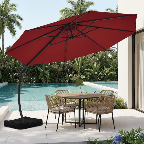 best 11-feet offset cantilever outdoor patio hanging umbrella 10 / 11 ft Umbrellas the Aluminum Patio Umbrella features a breathable top vent that promotes airflow while reducing wind resistance 11 FT Outdoor Patio Umbrella