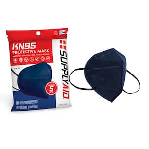 KN95 Protective Face Mask GB2626 Standard, Navy (5-Pack)