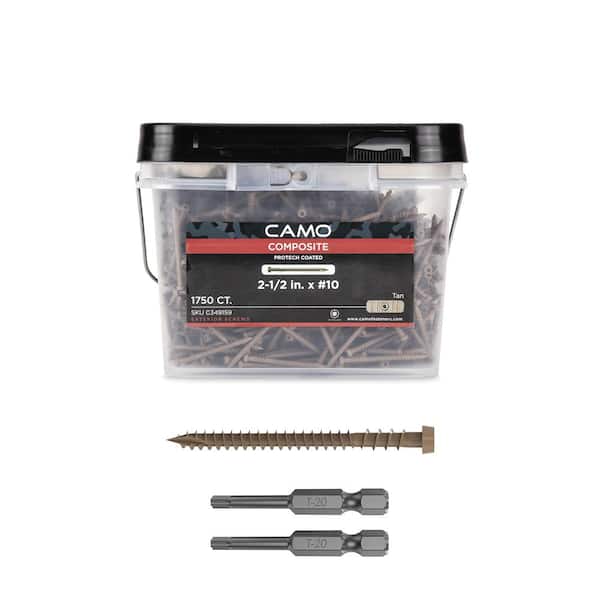 CAMO #10 2-1/2 in. Tan Star Drive Trim-Head Composite Deck Screw (1750-Count)