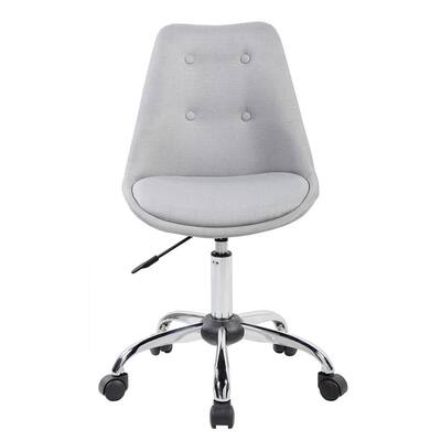 Gray Armless Task Chair with Buttons