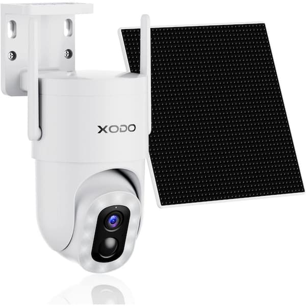 Xodo E15 Solar Outdoor Wi-Fi Security Camera for Smart Home 2K Pan-Tilt, Night Vision, 2-Way Audio, and Motion Detection