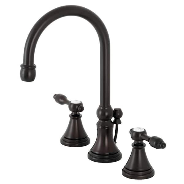 Kingston Brass Tudor 8 in. Widespread 2-Handle Bathroom Faucet in Oil Rubbed Bronze