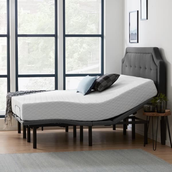 Lucid Comfort Collection Deluxe Adjustable Bed And 10 In. Firm Gel ...