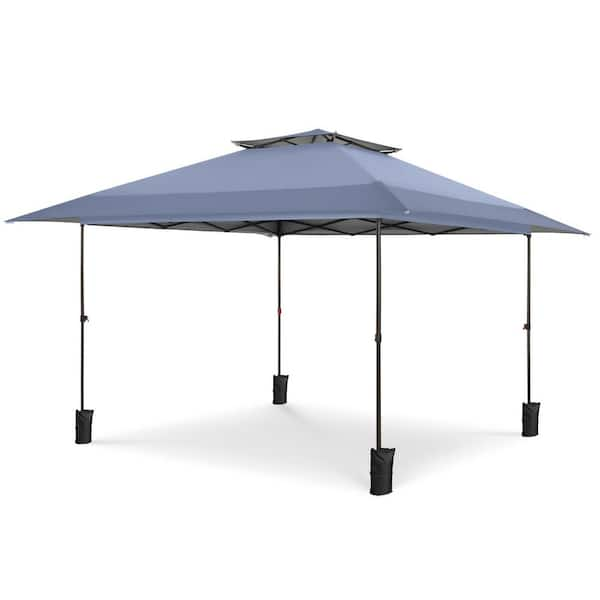 13 ft. x 13 ft. Gray Pop-Up Canopy Double-Tier Top Instant Tent