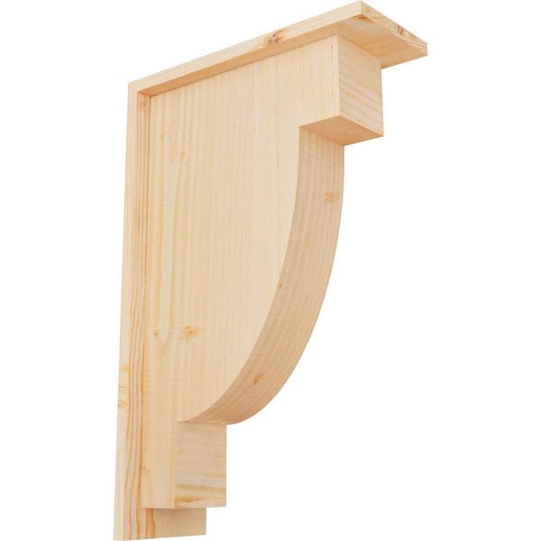 Ekena Millwork 5-1/2 in. x 14 in. x 22 in. Douglas Fir Alpine Smooth Corbel with Backplate