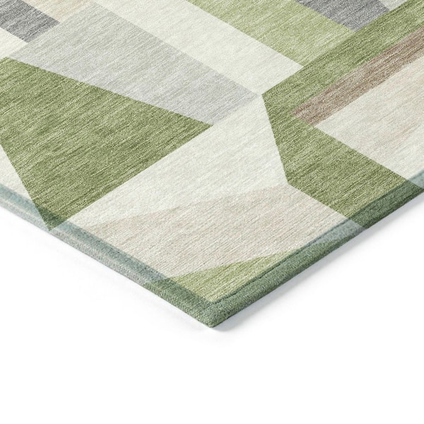 Chantille Machine Washable Indoor/Outdoor Abstract ACN2327 Aloe 5 ft. x 7 ft. 6 in. Area Rug