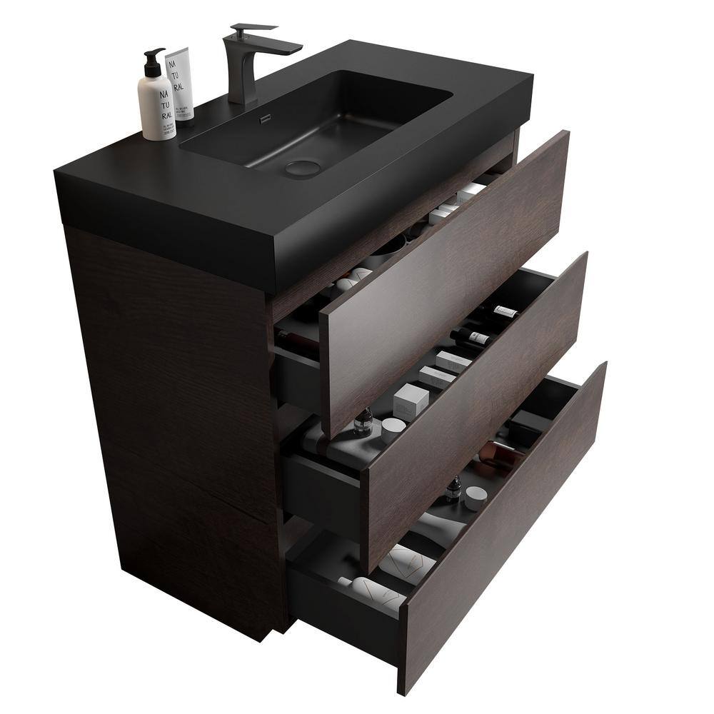 INSTER NOBLE 36 in. W x 18 in. D x 25 in. H Single Sink Freestanding ...