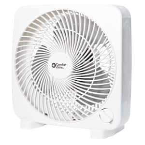 9 in. White Box Fan with 2-Speed Front Control