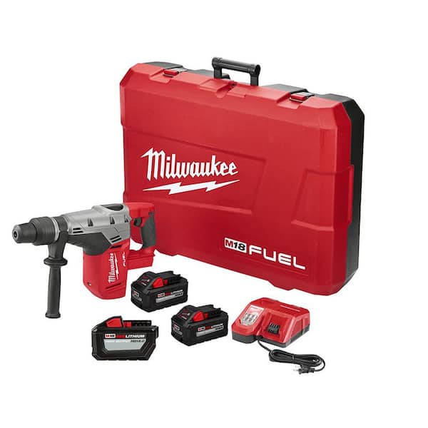 Milwaukee M18 FUEL 18-Volt Lithium-Ion Brushless Cordless 1-9/16 in. SDS-Max Rotary Hammer Kit w/Two 8.0Ah & One 12.0Ah Batteries