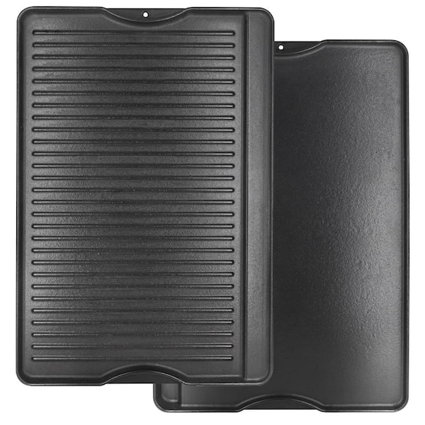 16 in. x 24 in. Pre-Seasoned Reversible Cast Iron Griddle for Gas, Charcoal, Electric and Propane Grills