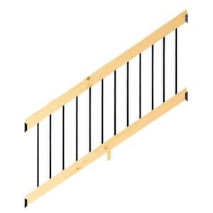 6 ft. Southern Yellow Pine Stair Rail Kit with Aluminum Square Balusters