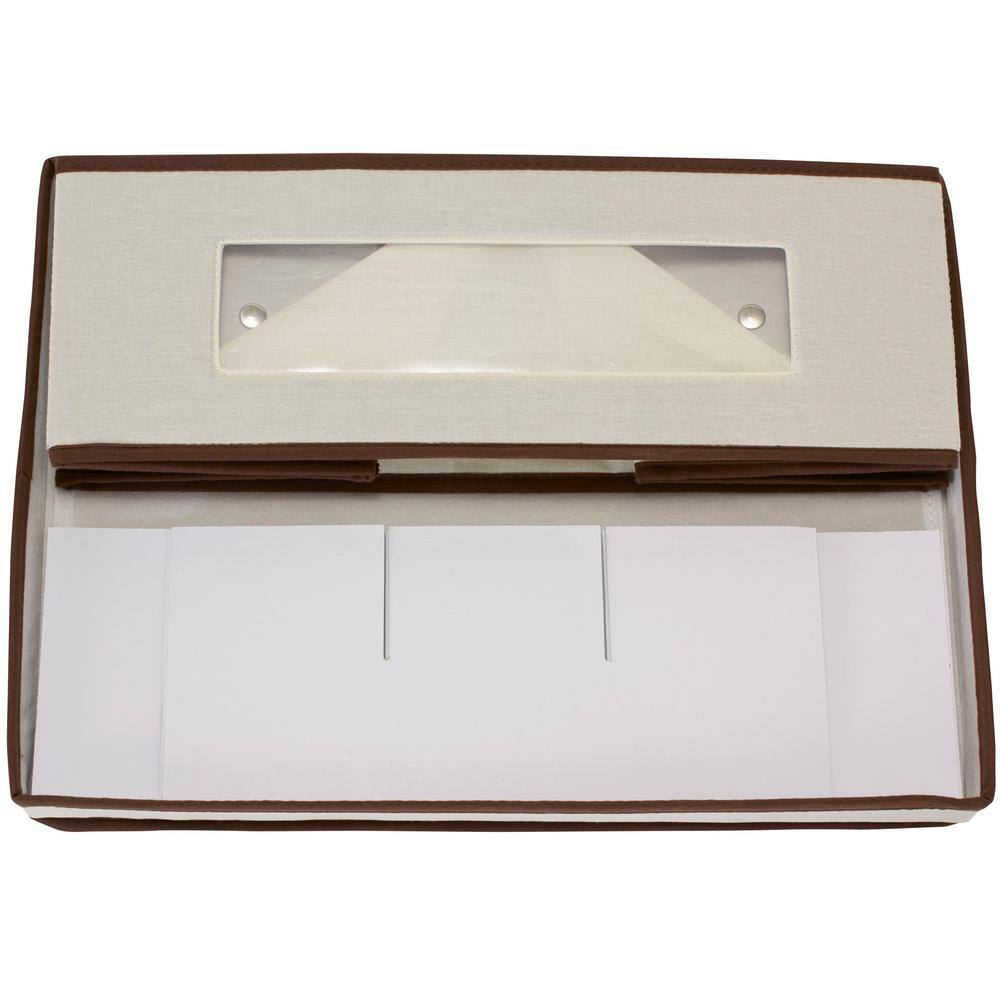 Natural Fabric Stackable Lidded Storage Box with Window