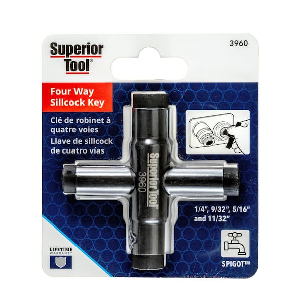 Superior Tool Four Way Sillcock Key 3960 - The Home Depot