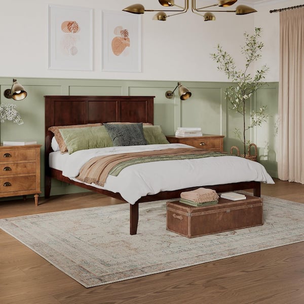 AFI Madison Walnut Queen Platform Bed with Open Foot Board