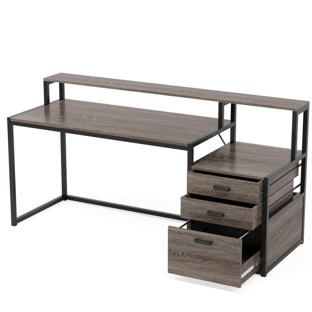 TRIBESIGNS WAY TO ORIGIN Halseey 63 in. Rectangular Gray