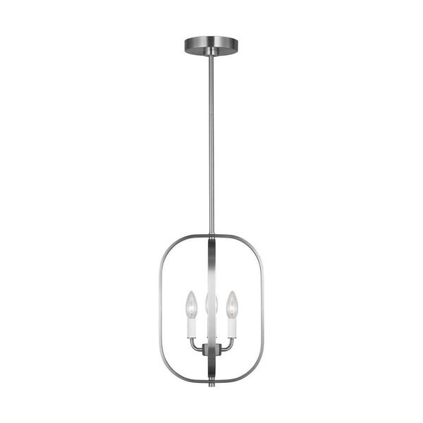 Generation Lighting - Loretto 3-Light Brushed Nickel Transitional Dimmable Lantern Chandelier