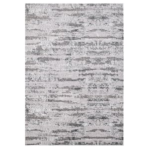 Grey 3 ft. x 5 ft. Polyester Rectangle Area Rug