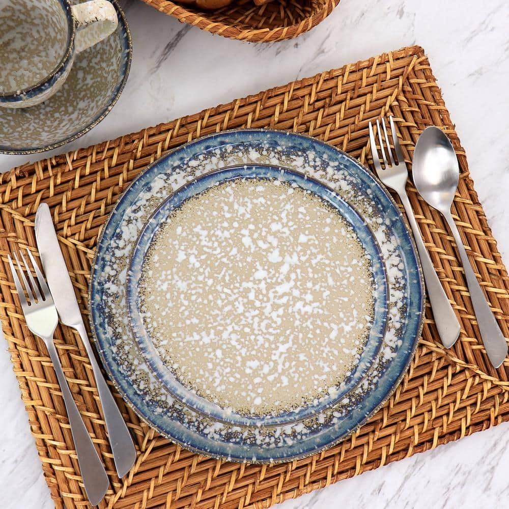 16" Brown Rattan Woven Rectangular Placemat