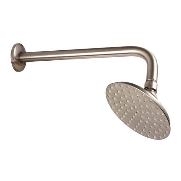 Kingston Brass Victorian 1-Spray Patterns 5-1/4 in. H Wall Mount Fixed Shower Head with Shower Arm in Brushed Nickel