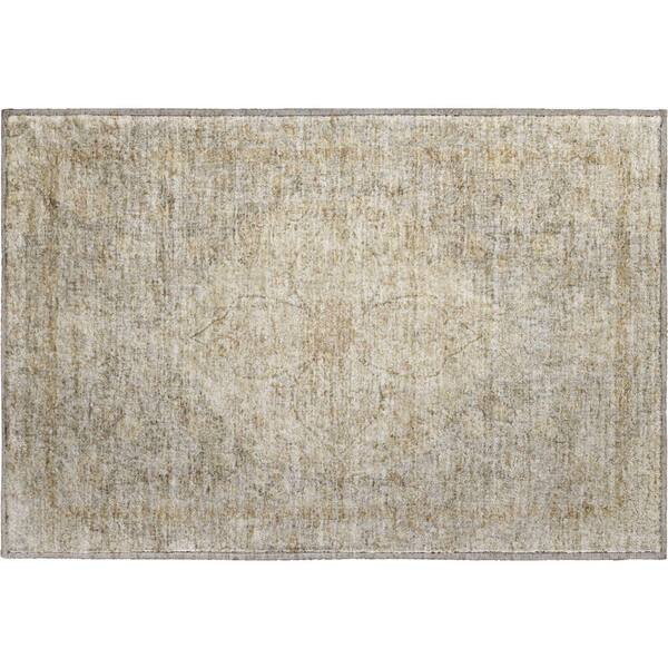 Mayfield Premium Machine Washable Abstract AMF2136 Beige 2 ft. x 3 ft. Accent Rug