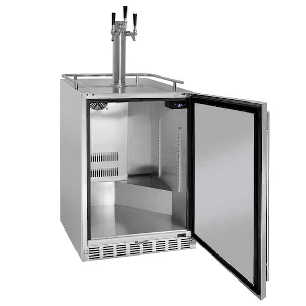 Digital Outdoor Undercounter Full Size Beer Keg Dispenser with X-CLUSIVE Triple Tap Premium Direct Draw Kit