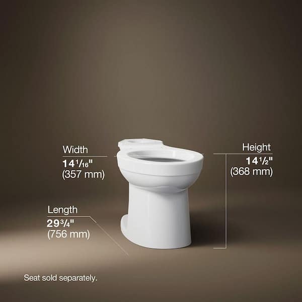 Kingston 29.875 in. D x 16 in. W x 14.5 in. H Elongated Toilet Bowl Only in White