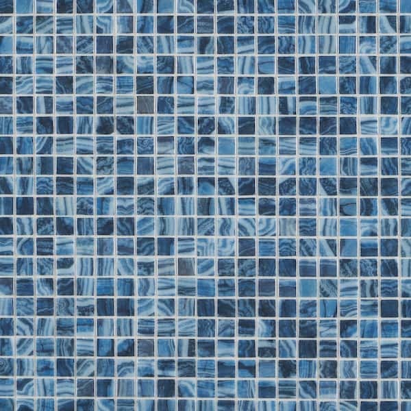Ivy Hill Tile Rapids Bali 4 in. x 0.19 in. Polished Glass Floor and Wall Mosaic Pool Tile Sample