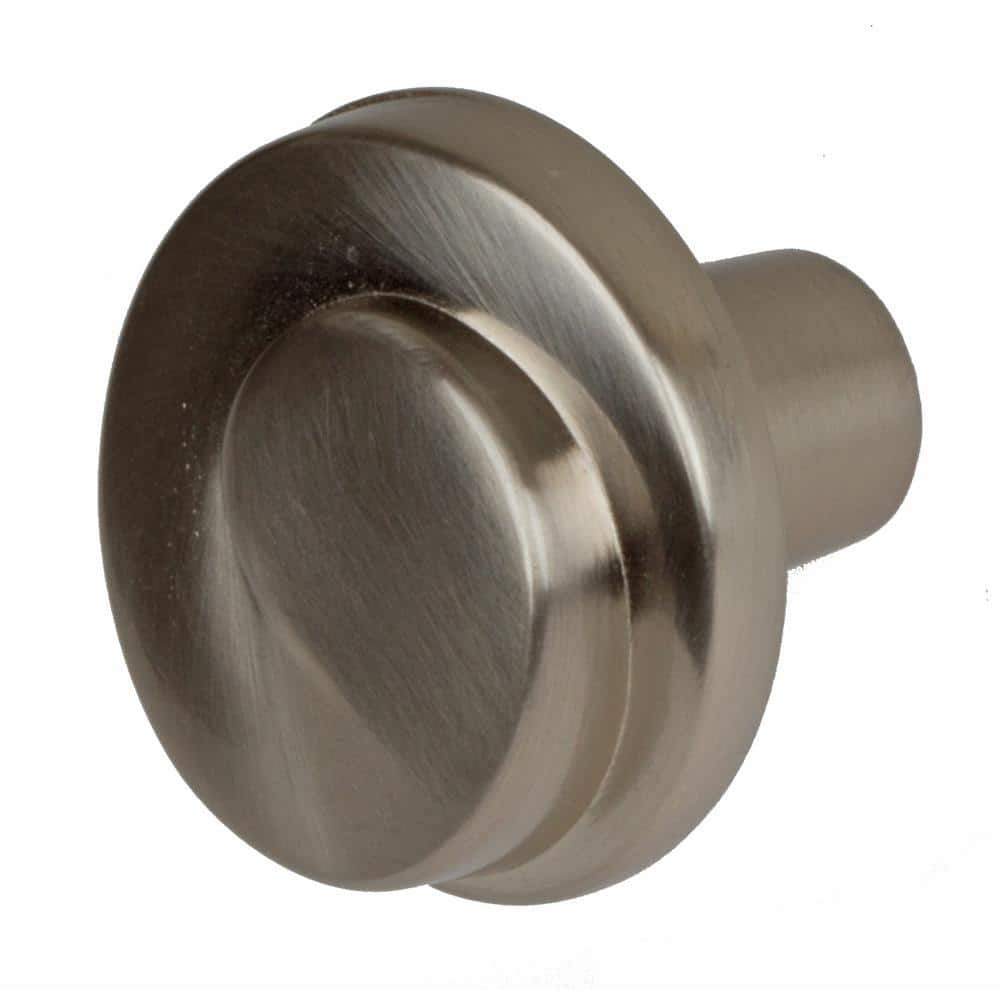 Brushed Nickel Round Cabinet Knob with Mounting Hardware