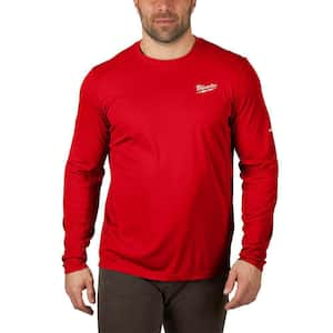 Men's WORKSKIN 2X-Large Red Lightweight Performance Long-Sleeve T-Shirt