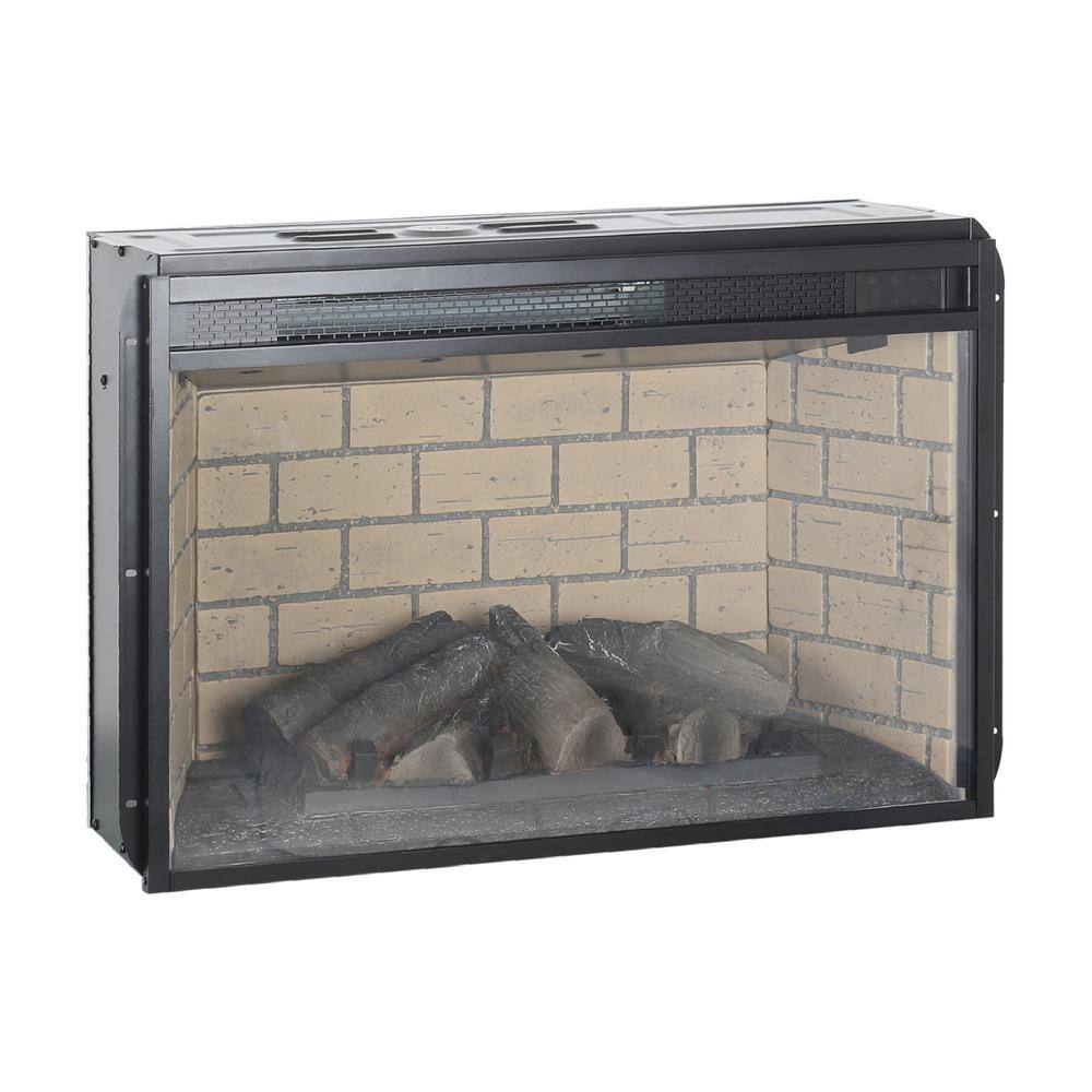 27.2 in. Wall Mount Electric Fireplace Insert in Black with Tempered Glass price history on PriceWatchPro