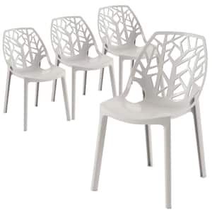 Cornelia Solid Grey Plastic Dining Chair Set of 4