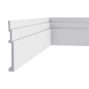 7/8 in. D x 7-7/8 in. W x 78-3/4 in. L Primed White High Impact Polystyrene Baseboard Moulding (1-Pack)