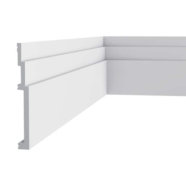ORAC DECOR 7/8 in. D x 7-7/8 in. W x 78-3/4 in. L Primed White High Impact Polystyrene Baseboard Moulding (8-Pack)