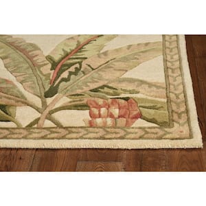 Tropical Motif Ivory 7 ft. 9 in. x 9 ft. 6 in. Area Rug