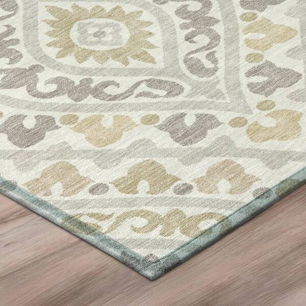 Chantille Machine Washable Indoor/Outdoor Abstract ACN3151 Ivory 5 ft. x 7 ft. 6 in. Area Rug