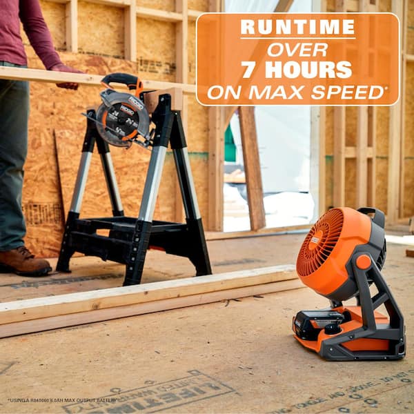 RIDGID 18V Cordless 2-Tool Combo Kit with Hybrid Jobsite Fan and Speaker with Bluetooth Wireless Technology (Tools Only)
