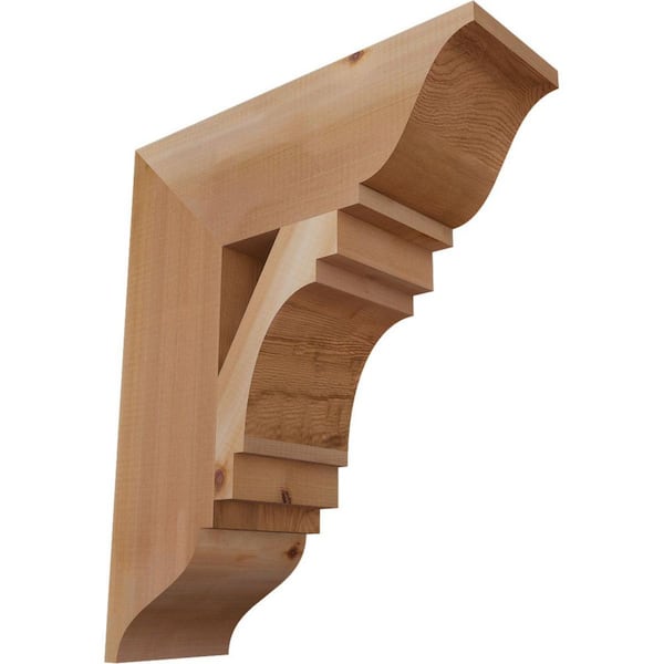 Ekena Millwork 5.5 in. x 22 in. x 18 in. Western Red Cedar Merced Traditional Smooth Bracket