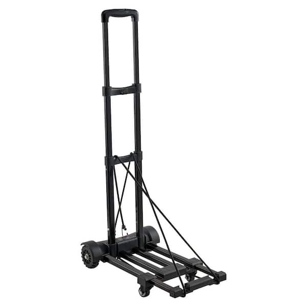 Folding Hand Truck, 290 lbs. Load Capacity, Collapsible Luggage Cart with 4 Wheels, 2 Elastic Ropes & Expandable Base