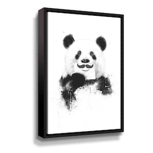 Funny panda' by Balazs Solti Framed Canvas Wall Art