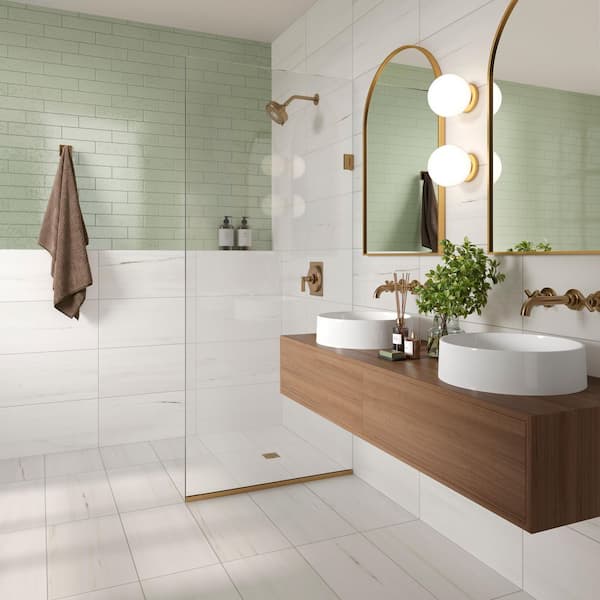 Corso Italia Alba Dolomite Warm White Matte 12 in. x 24 in. Marble