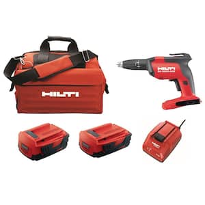 22-Volt Cordless Brushless SD 5000 Drywall Screwdriver Kit with Charger, (2) 2.6 Ah Batteries Pack, Bit, and Bag