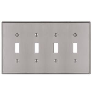 Stainless Steel Leviton 84012-40 4-Gang Toggle Device Switch Wallplate Device Mount Standard Size 