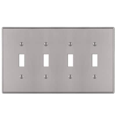 AMERELLE Declan 4 Gang Toggle Steel Wall Plate - Black-935T4BK - The ...