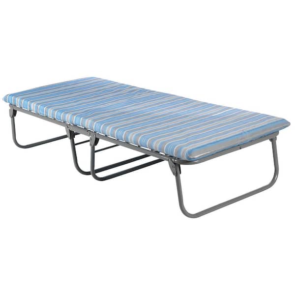 BLANTEX 29.5 in. x 73 in. Foldable Economy Steel Bed with 1.2 in. Foam Pad