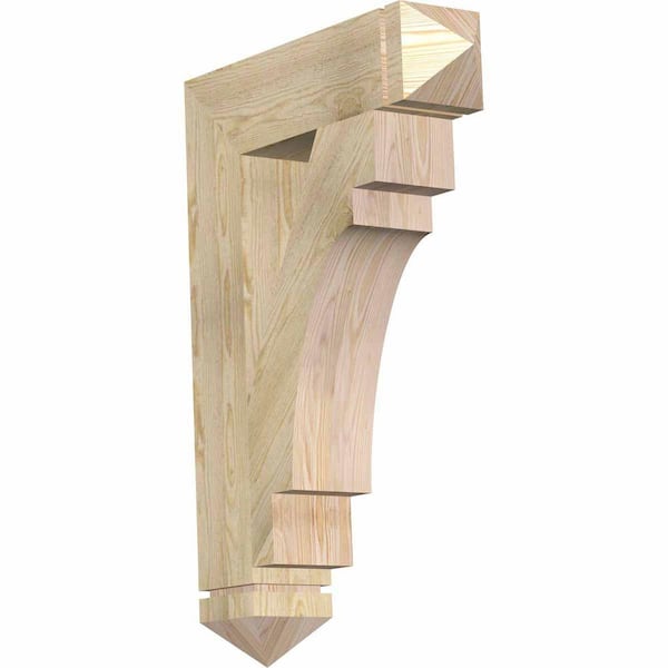 Ekena Millwork 6 in. x 38 in. x 26 in. Douglas Fir Merced Arts and Crafts Rough Sawn Bracket