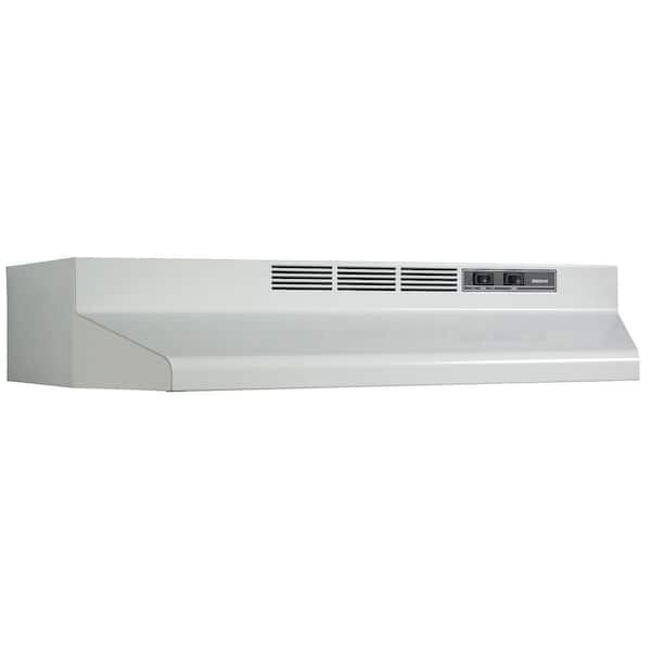 Broan-NuTone F40000 24 in. 230 Max Blower CFM Convertible Under-Cabinet Range Hood with Light in White