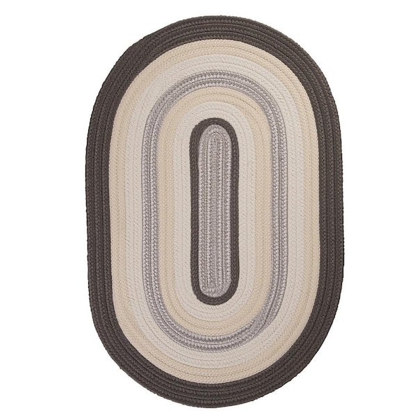 Home Decorators Collection Frontier Grey 5 ft. x 8 ft. Oval Braided Area Rug