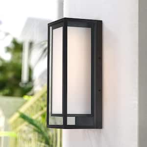 Exton 1-Light 16 in. Black Outdoor Wall Sconce Light